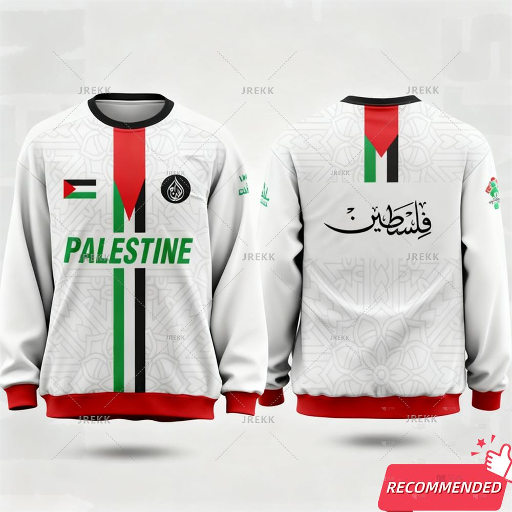 Palestine Football Jersey Autumn Fashion Palestinian Flag Print Sweatshirts Casual O Neck Maillot Football Tracksuits Sports Tee