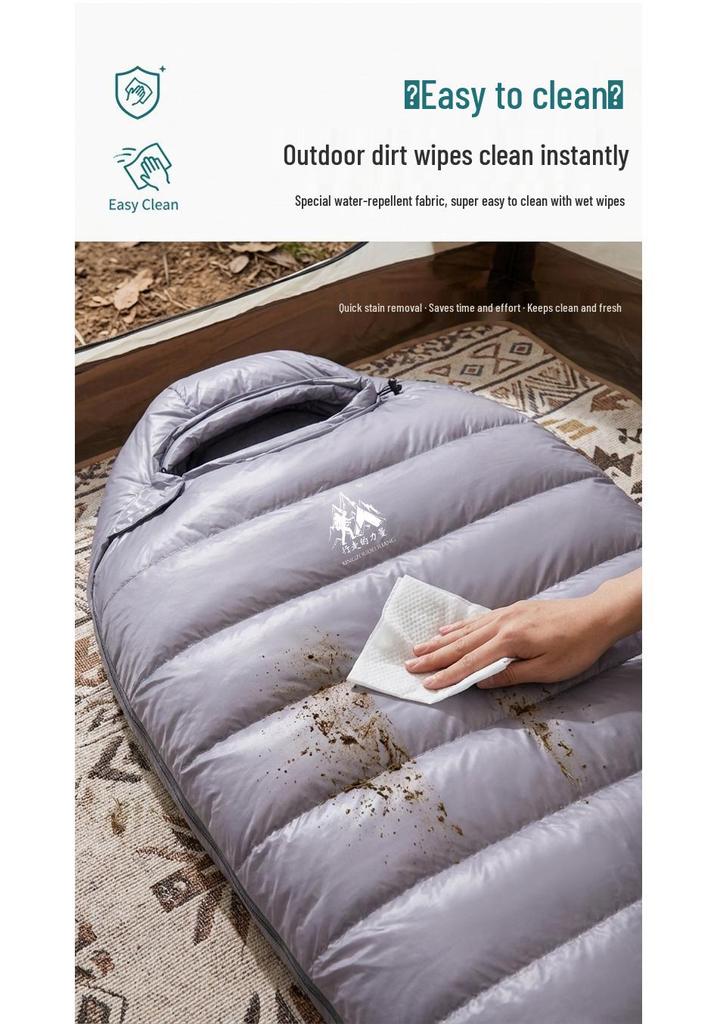 90% Duck Down Mummy Sleeping Bag: Thickened, Portable for Outdoor Camping