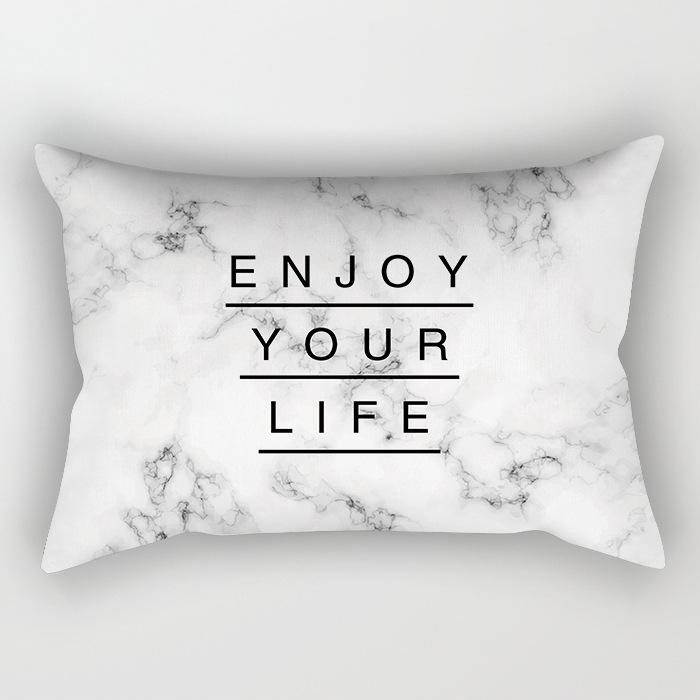 

Скандинавское золото Черно-белый мрамор Геометрический Длинный Наволочка Автомобиль Офис Подушка для поясницы Поясничная накладка 30X50 (without pillow core)