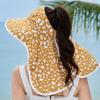 Leopard Print Big Eaves Shawl Empty Top Sun Protection Hat For Women, Uv Protection And Small Face Can Tie Ponytail Sun Hat