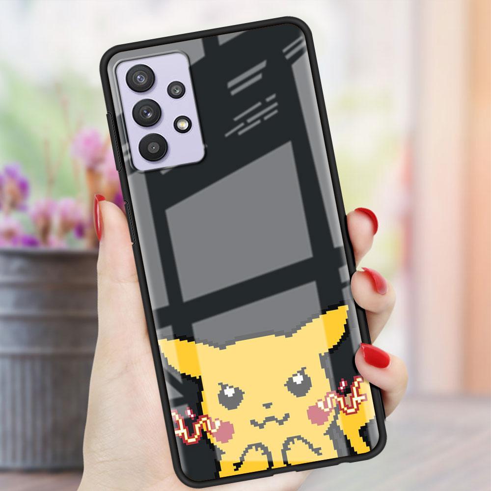 Skleněné pouzdro Pro Samsung Galaxy A52 A71 A50 A51 A70 A21s A31 A72 A10 A12 A30 A22 5G Kryt na telefon Pkemon