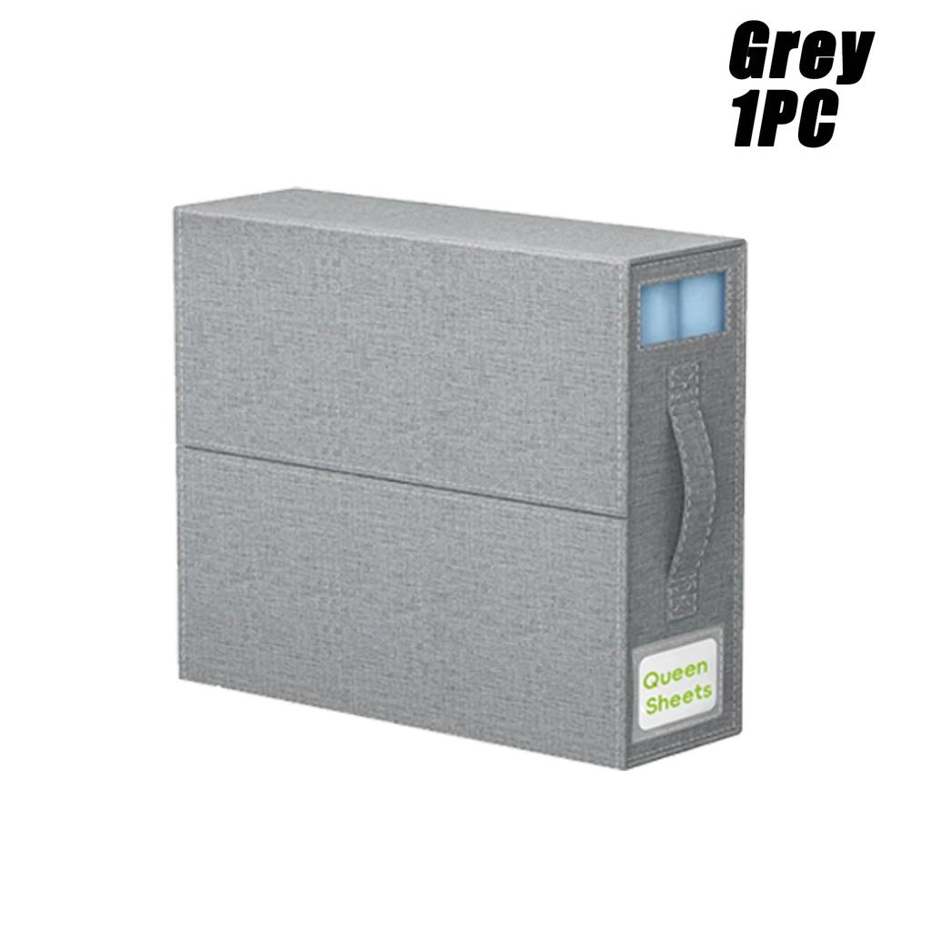 Sheet Cube Bed Sheet Set Organizer Foldable Storage Box,Linen Closet Organizer for Bedding Sheets Covers,Blankets&Pillow Cases