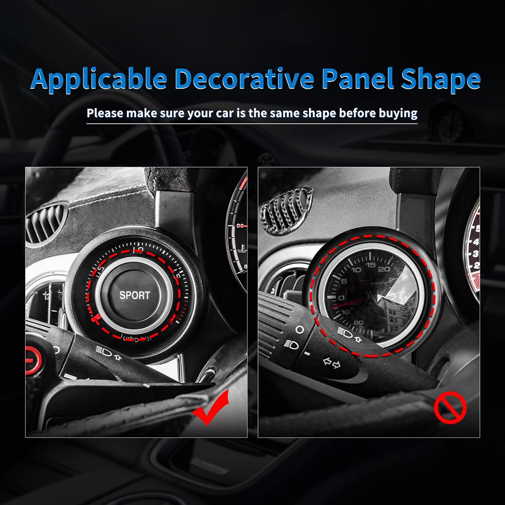 Für Abarth 595 695 595C 695C 2012-2020 2021 2022 2023 2024 Echter Trockener Hartcarbonfaser Aufkleber LHD Ladedruckanzeigenabdeckung Zierleiste