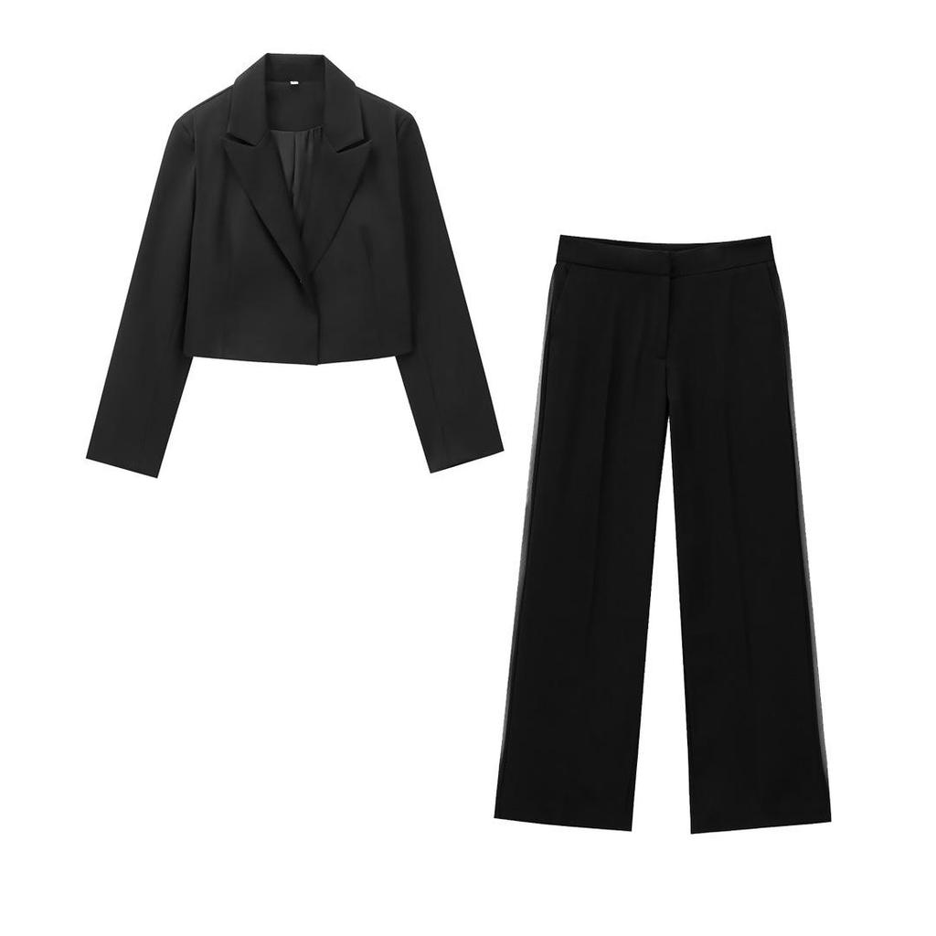 2024 Autumn Women's European & American Style Short Suit Jacket with Casual Long Pants
