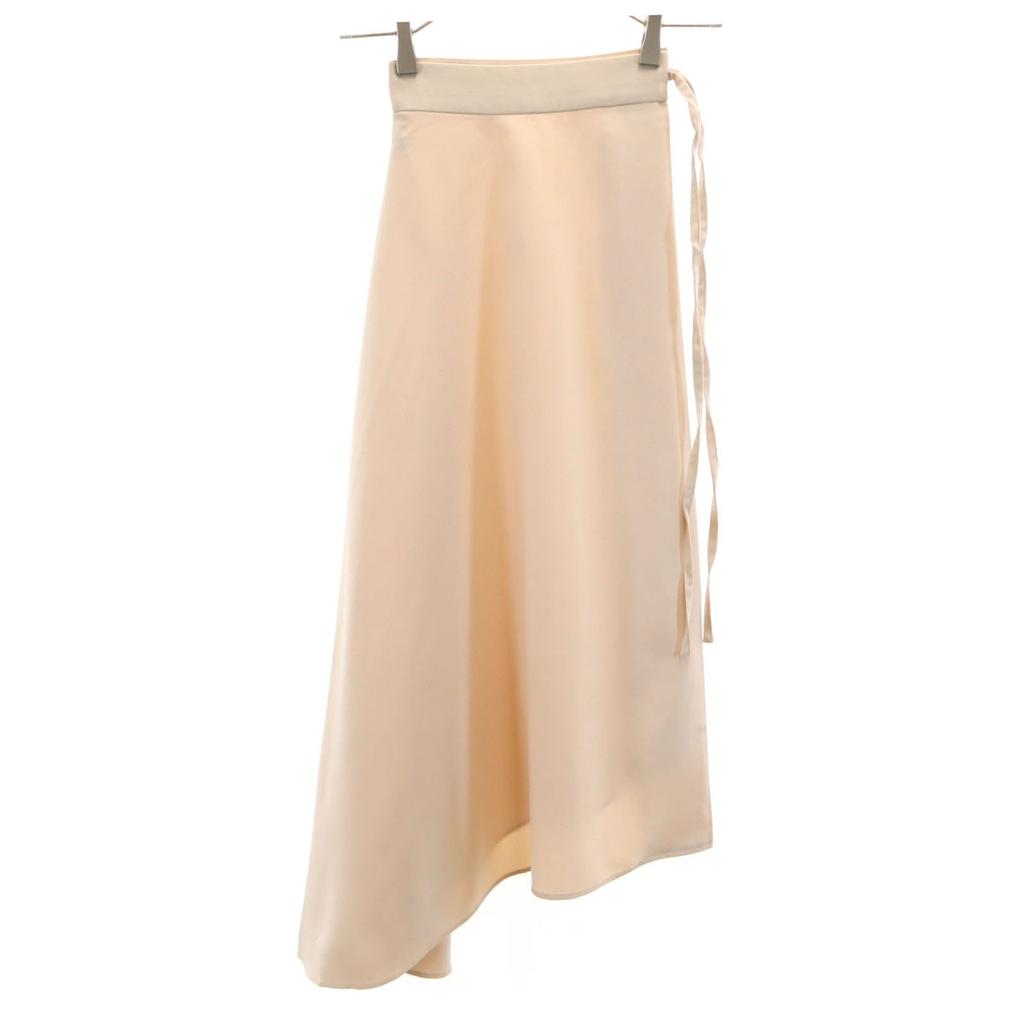 Unused Rienda Maxi Length 2-way Design Pleated Skirt S Beige Women Used