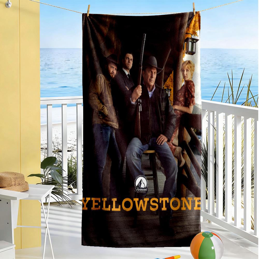 Yellowstone: Western Adventure Durable Beach Towel Comfortable Picnic mat, yoga & fitness, camping blanket Outdoor Accessory Wedding Party Gift
