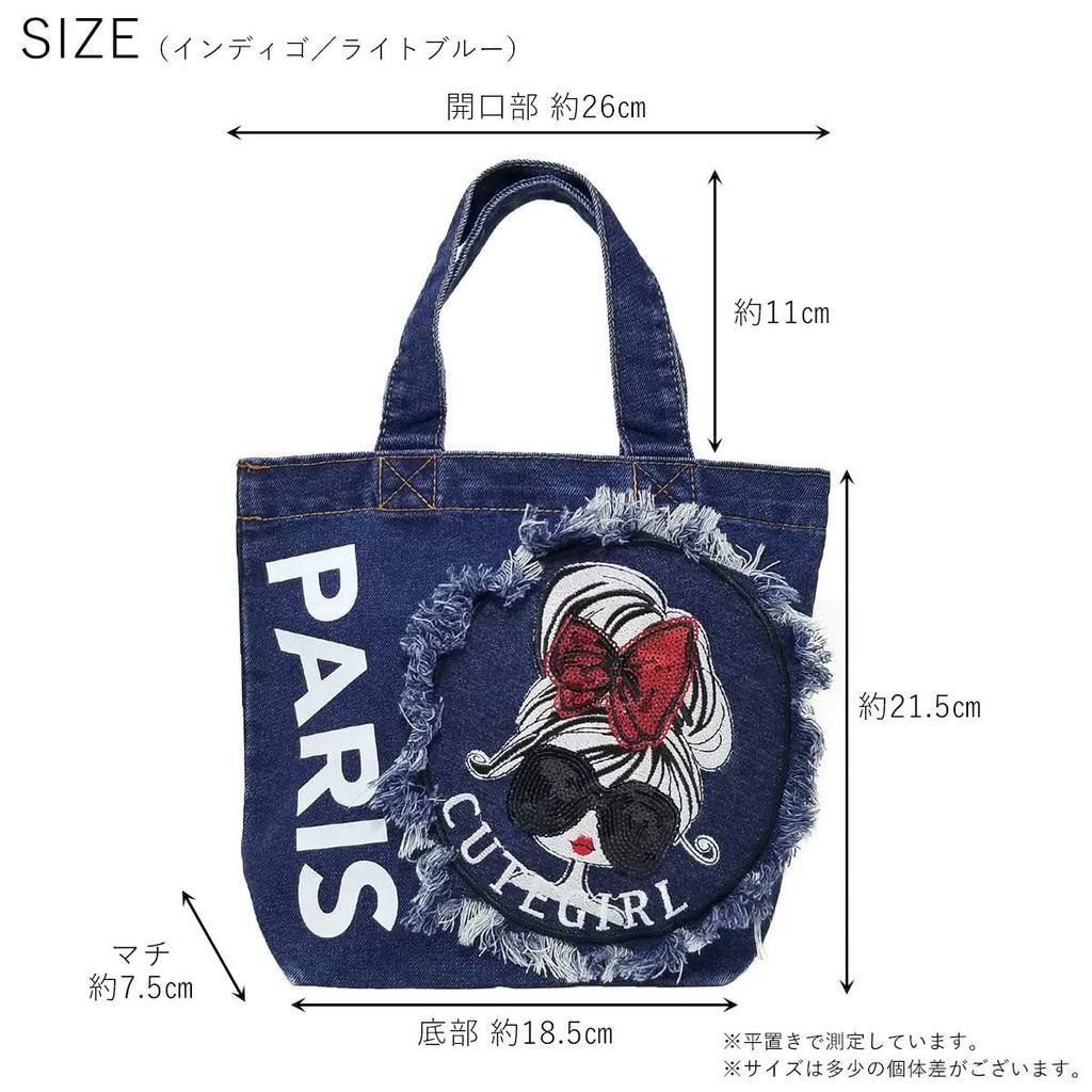 DIVA Rose Women's Mini Tote Bag, Small, Lightweight, Lunch Bag, Handbag for Girls (Light Blue)