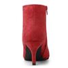 Allegra K Women's Red Zippered Ankle Boots with Stiletto Heels, Size 25.0 cm