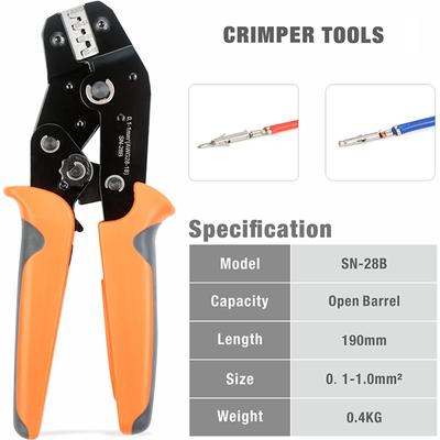 Ferramenta de crimpagem Dupont SN-28B para conectores Dupont de passo de 3,96 mm, 2,54 mm e 2,5 mm, conectores JST XH VH, conector de crimpagem AWG 18 a 28