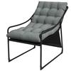 Outdoor Lounger, thick padding, rust-resistant steel frame, 62W x 110D x 88H cm, Grey/Black