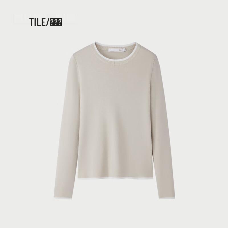 HLA Women's Color-Block Round Neck Knit Sweater