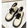 Fashion Women's Boots British Thick Soled High Rise Short Boots Women's New Soft Leather Anti-skid Short Boots In Autumn and Winter 2024