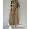 2025 Damen Khaki Midilanger Trenchcoat: Britischer Stil, Taillenformend, Lässige Eleganz.