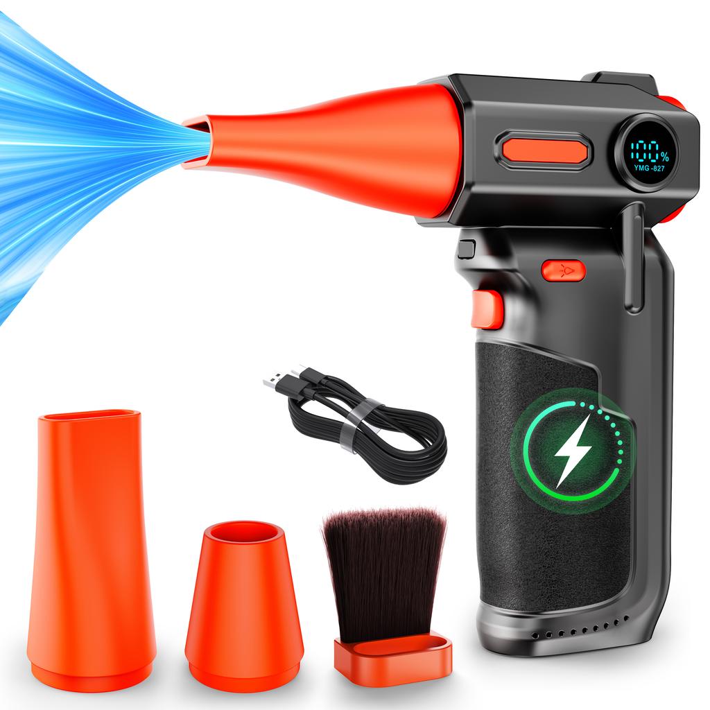 150000RPM Rechargeable 3 Speed Adjustable Turbo Fan Powerful Air Blower Electric Air Duster Handheld Jet Fan Cleaning Blower Tool Brushless Motor