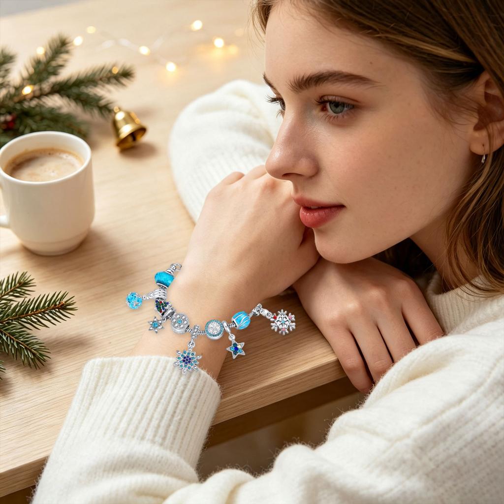 Days Christmas Advent Calendar for Women - Alloy Bracelet Jewelry Set with Surprises, Holiday Countdown Gift