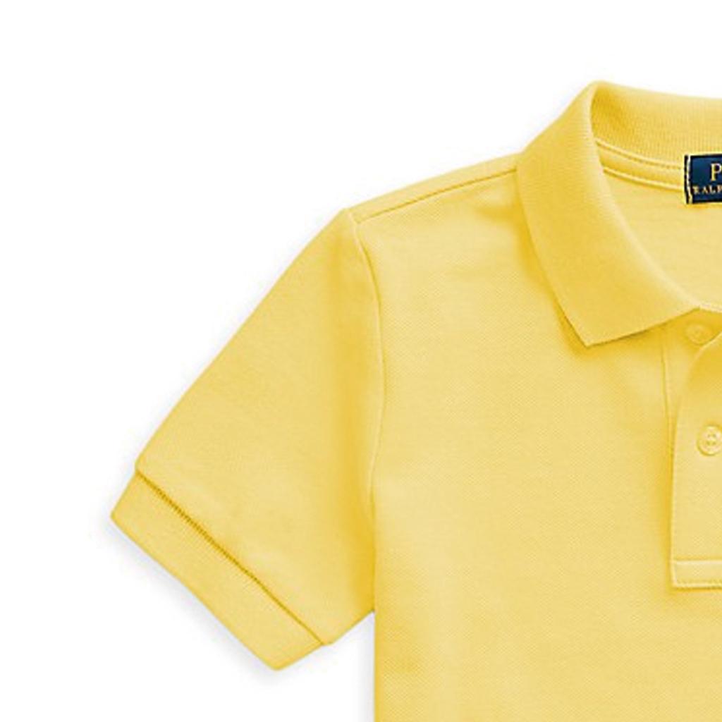 Polo Ralph Lauren T-Shirt Solid Color Logo Embroidery Button Casual Short Sleeve Polo Kids Tops Yellow 323703632-167