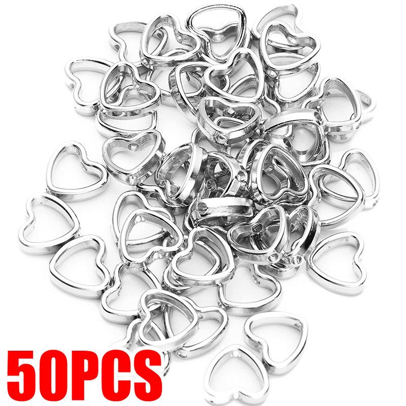 

100-50pcs/Collection Love Heart Hollow White-colored K CCB Loose Spacer Beads designed for Jewelry Making DIY Necklace Bracelets Charms Accessories