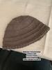 Cappello a secchiello in maglia stile casual da donna, versatile, caldo, color beige, cappello in lana, autunno e inverno, nuovo cappello in maglia con protezione per le orecchie