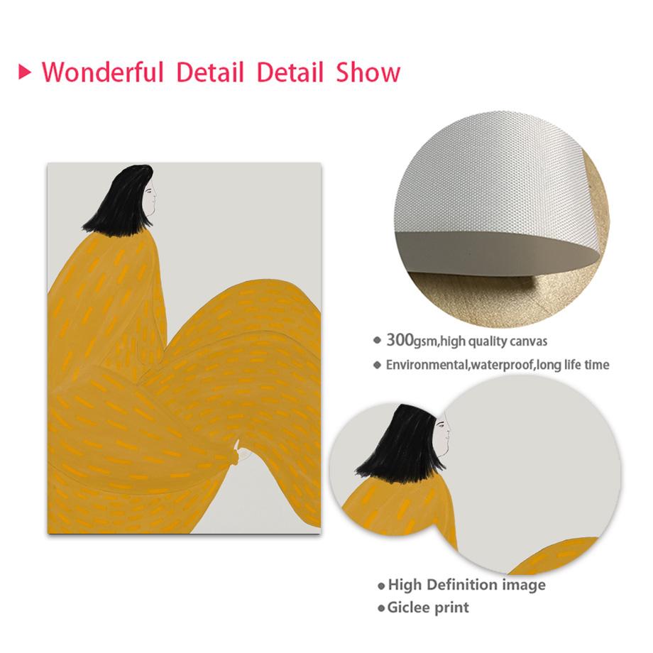 Pears Oranges Fruit Leaves Cutlery Vase Wall Art Canvas Prints Painting Line Posters Girl Figure Pictures For Living Room Decor