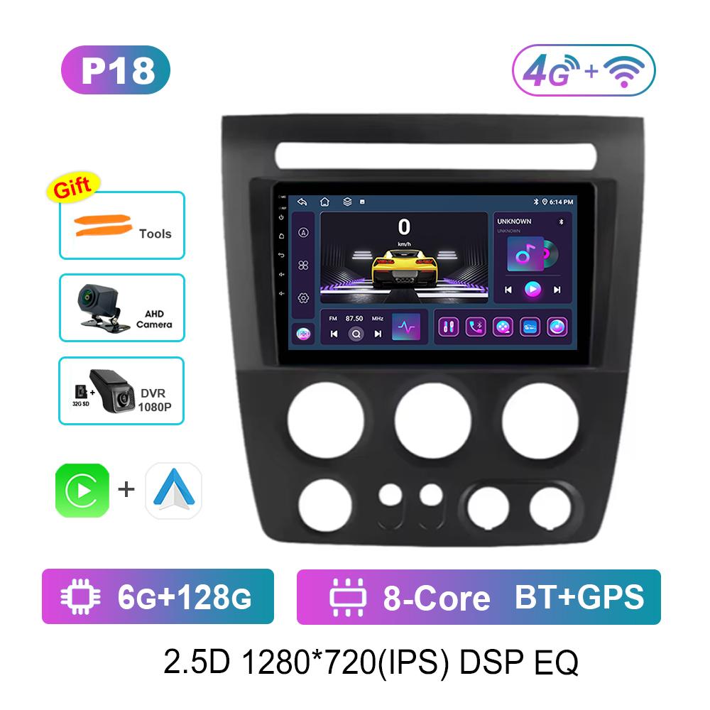 Carplay Touch Screen for Hummer H3 2005 - 2010 Android Intelligent System GPS Navigation Car Video Multimedia Player WiFi BT 4G