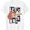 Let's Rock Electric Guitar Music Lover Band Guitarist Retro T-Shirt Unisex Summer Soft Tops Print Original Design Gifts T-shirts