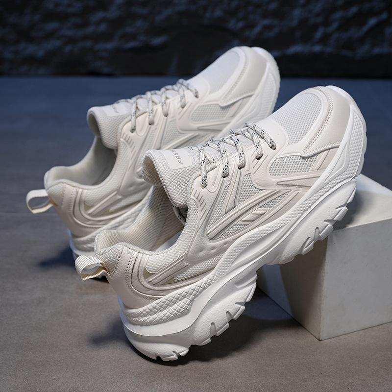 Thick-soled Heightening Versatile Casual Dad Shoes Women's Shoes Spring New Silver Mesh Sneakers Breathable Running