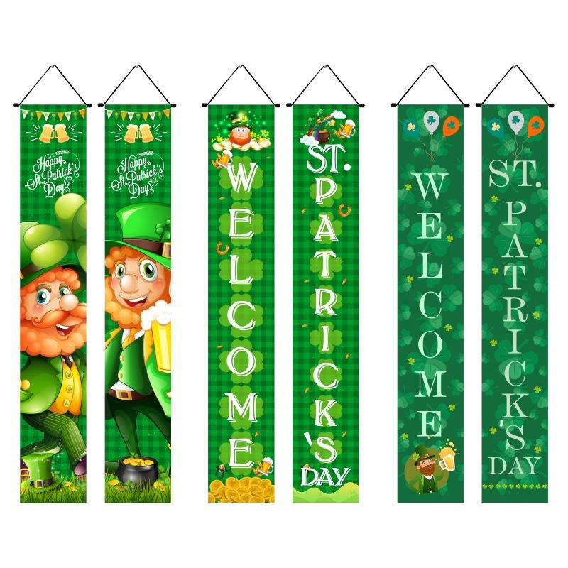 St. Patrick's Day Festive Decor-durable Door Curtain-irish Green Banner