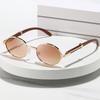 Fashion European and American sunglasses new women's oval frame metal glasses advanced sense Internet celebrity sunshades
