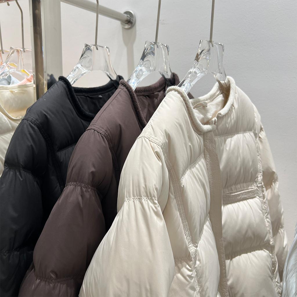 Versatile fashion round neck down jacket women's short winter new casual loose bread jacket popular jacket tide