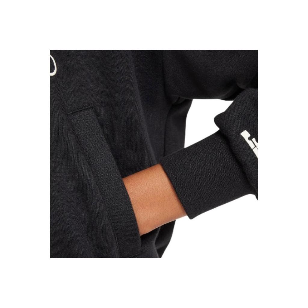 Nike Basketball Pullover Hoodie with Loose Animal Print Kids Tops Black FJ6065-010