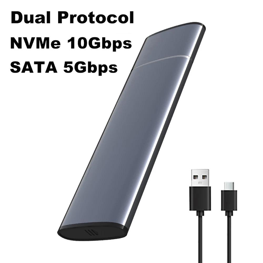 M.2 NVMe SSD Enclosure Adapter Aluminum HDD SSD Case USB C 3.1 Gen2 10Gbps to NVMe SATA NGFF PCIe External Box for Laptop PC