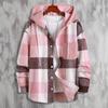 2023 Men's Hooded Plaid Long Sleeve Thickened Shirt - Cold Resistant Autumn Wear