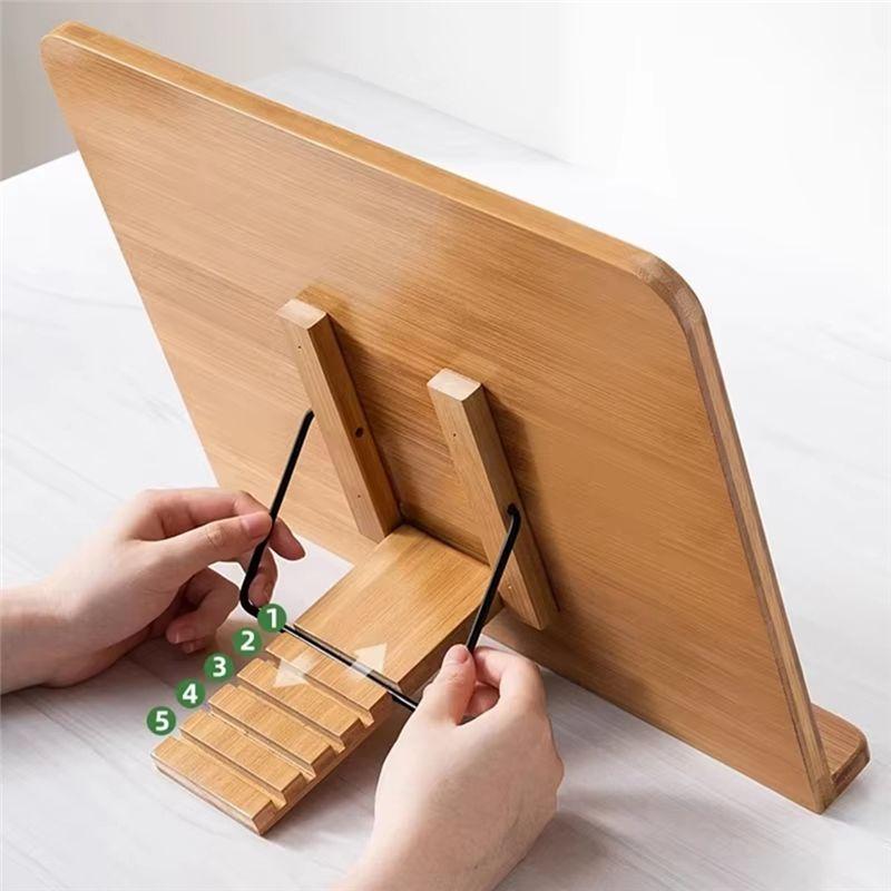 A96K-Foldable Book Stand For Home & Study - Portable Adjustable Tablet & Cookbook Holder For Reading, Studying