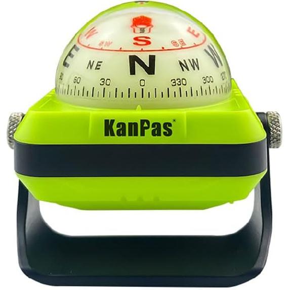 

KanPas V-39-L Dashboard Ball Compass for Car with Double Dials Luminous Capsule Adjustable Holder зелёный