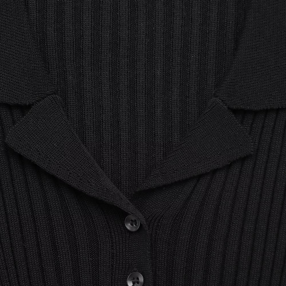 Spring/Summer 2025 Women's Slim Fit Ribbed Knit Polo Shirt