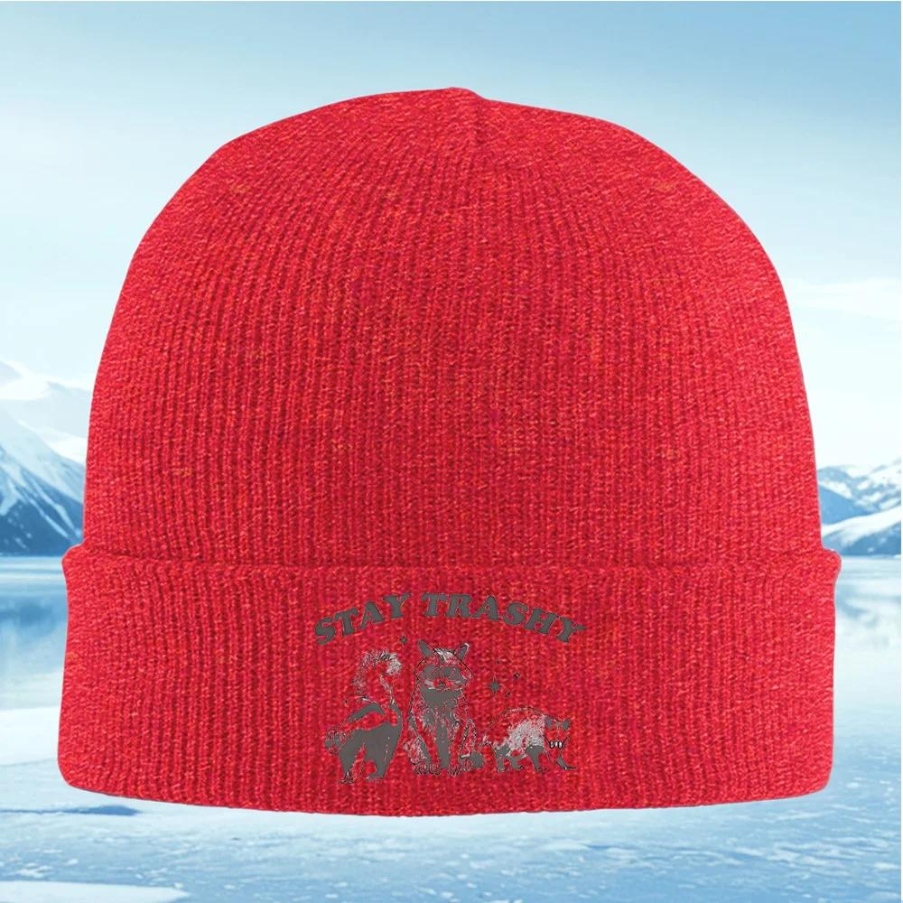 Trashy animals sunglasses stars fun Unisex Women Unisex Knitted Hat Beanie Pullover Cap Winter Thermal Warm Christmas Outdoor Cycli