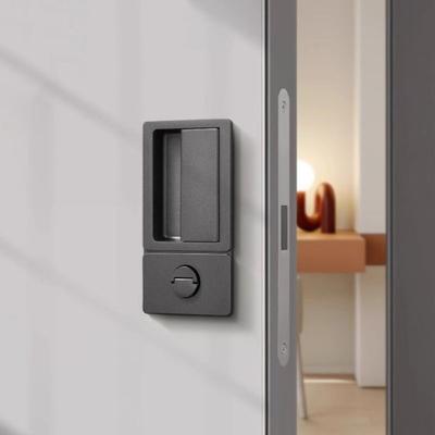 Black Finish Magnetic Door Lock Single Tongue Invisible Door Handle Room Doors
