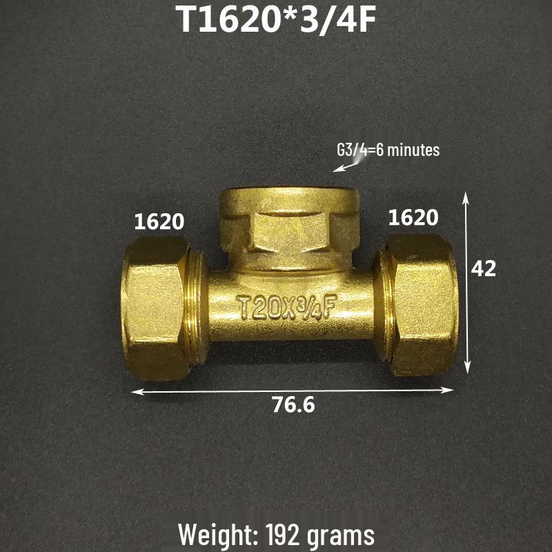 Aluminium-Kunststoffrohr Kupfer T-Stück Fitting: Reduziergewindegrößen 1216, 1418, 1620, 2025, 2632, 4, 6 Punkte.