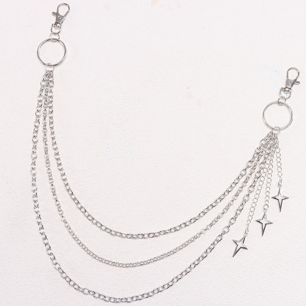 Gothic Quasten Hosenkette Hip Hop Mehrschichtige Schlüsselanhänger Mode Stern Taillenkette Für Frauen Mann