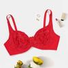 Plus Size Lace Bralette Women Thin Brassiere with Wire No Foam Pad 75C 80D 100C 105D