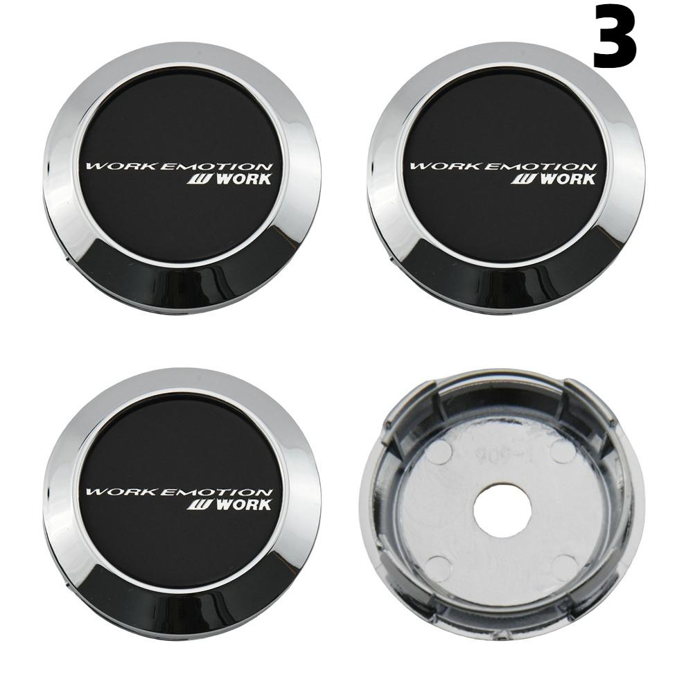 4PCS 64MM OD / 60MM ID Cap For Rims WORK EMOTION EQUIP MEISTER VS Emblem Wheel Center Cap Sport Car Logo Wheel Cover Hub caps