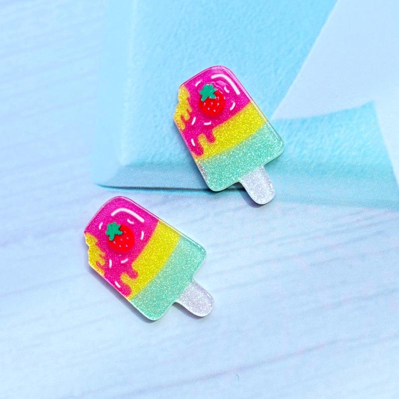 50Pcs/Lot Cute Mixed Shiny Mini Ice Cream Flatback Acrylic Kawaii Scrapbooking Embellishments Diy Accessories E50
