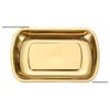 ZISIZ Gold Oval 3-Compartment Stainless Steel Serving Tray