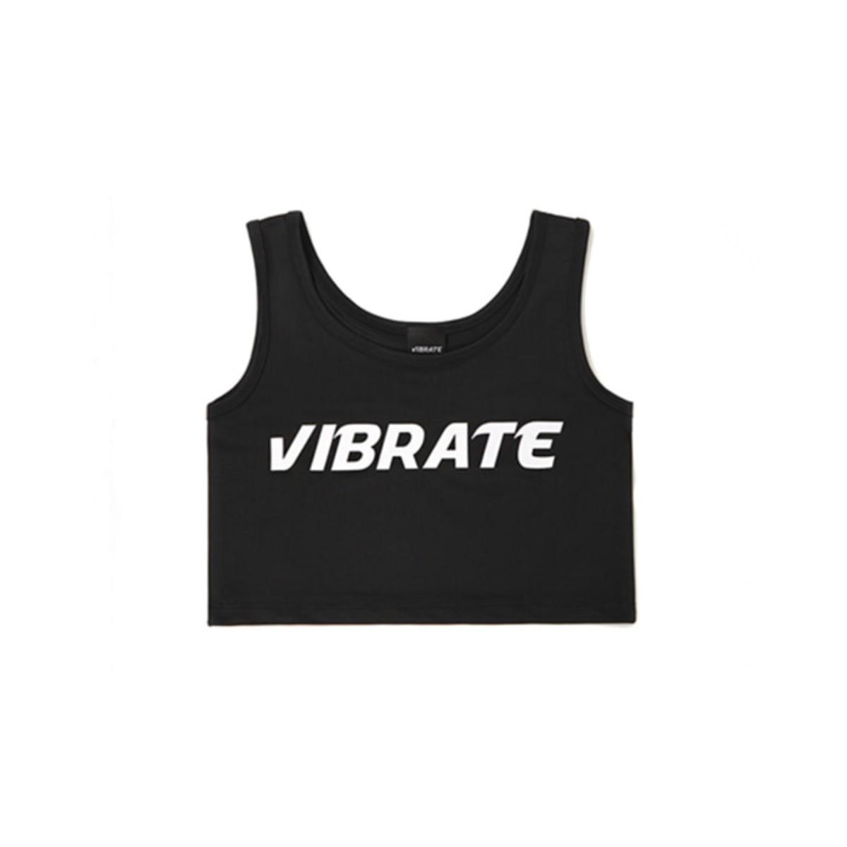 Vibrate Basic Logo Crop Top (Black) Black/Free