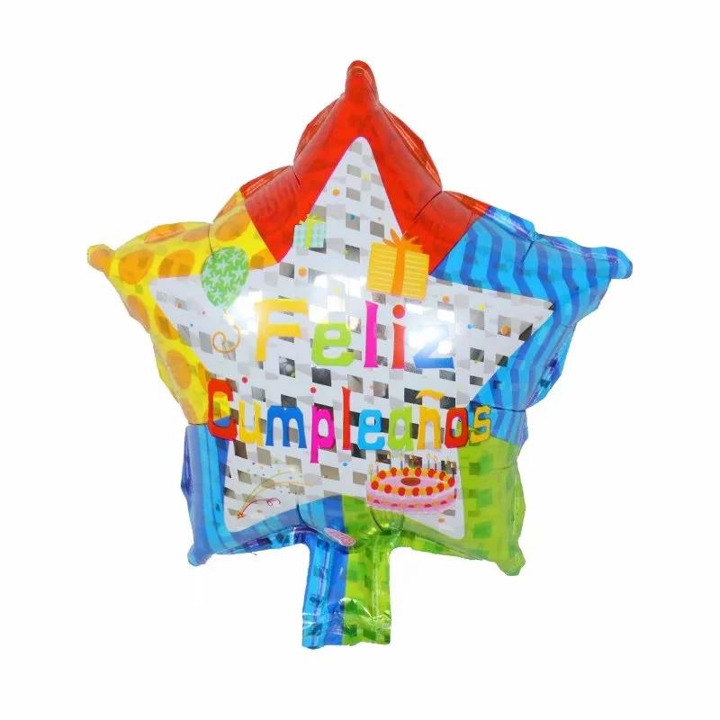 10Pcs Feliz Cumpleaños Día AIr Globos 10inch Colorful Mini Spanish Happy Birthday Foil Balloons Home Party Decorations Kids Gift