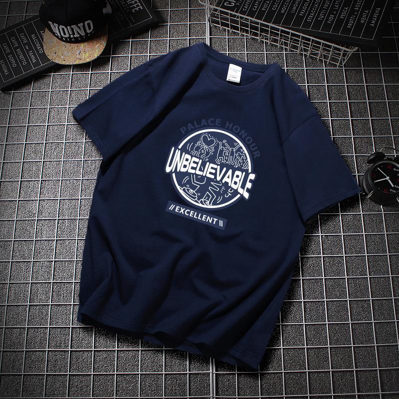 

Мужская футболка с коротким рукавом, летняя, модного бренда, универсальная, из чистого хлопка, тяжеловесная базовая футболка 3XL