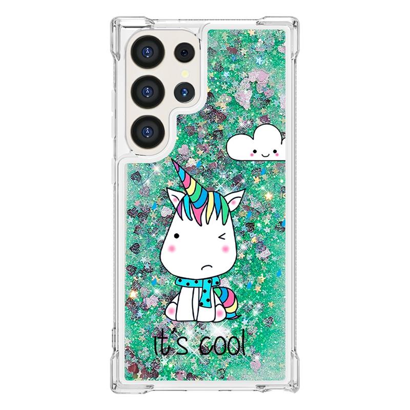 For Galaxy S24 Ultra Case Cartoon Painted Quicksand Liquid Cover On For Samsung Galaxy S23 S 24 Ultra S24 Plus Phone Case Funda