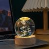 3D Laser-Engraved Milky Way Moon Crystal Ball Night Light