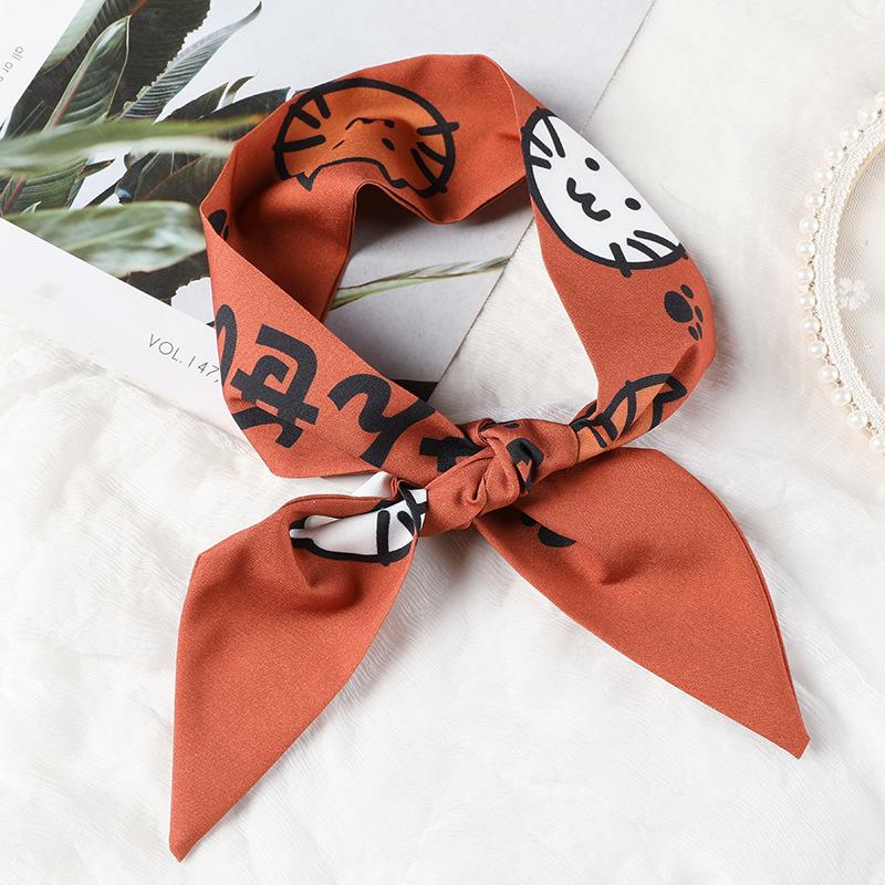 Elegant Plaid Headbands Silk Scarf Hair Rope With Beautiful Houndstooth Design For Women