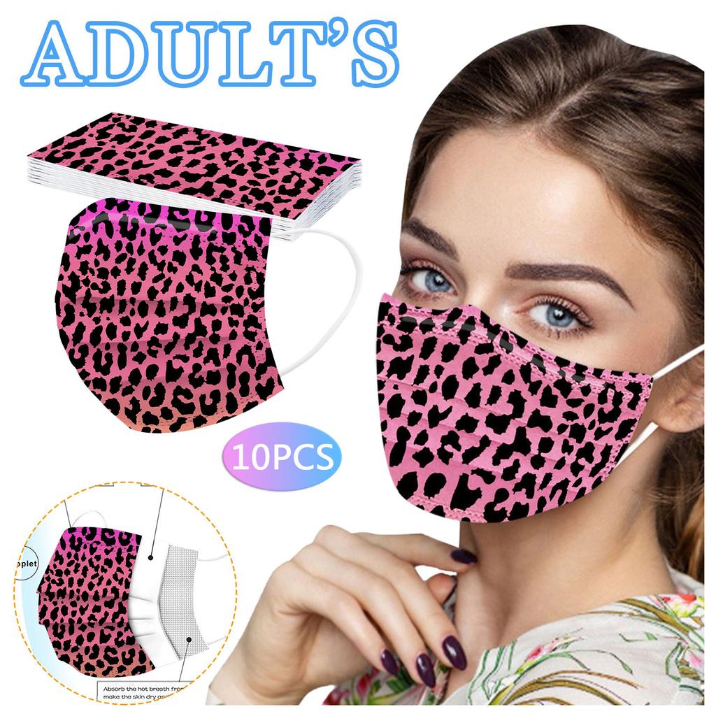 Dreilagige staubdichte Einweg-Schutzmaske mit Leopardenmuster für Erwachsene